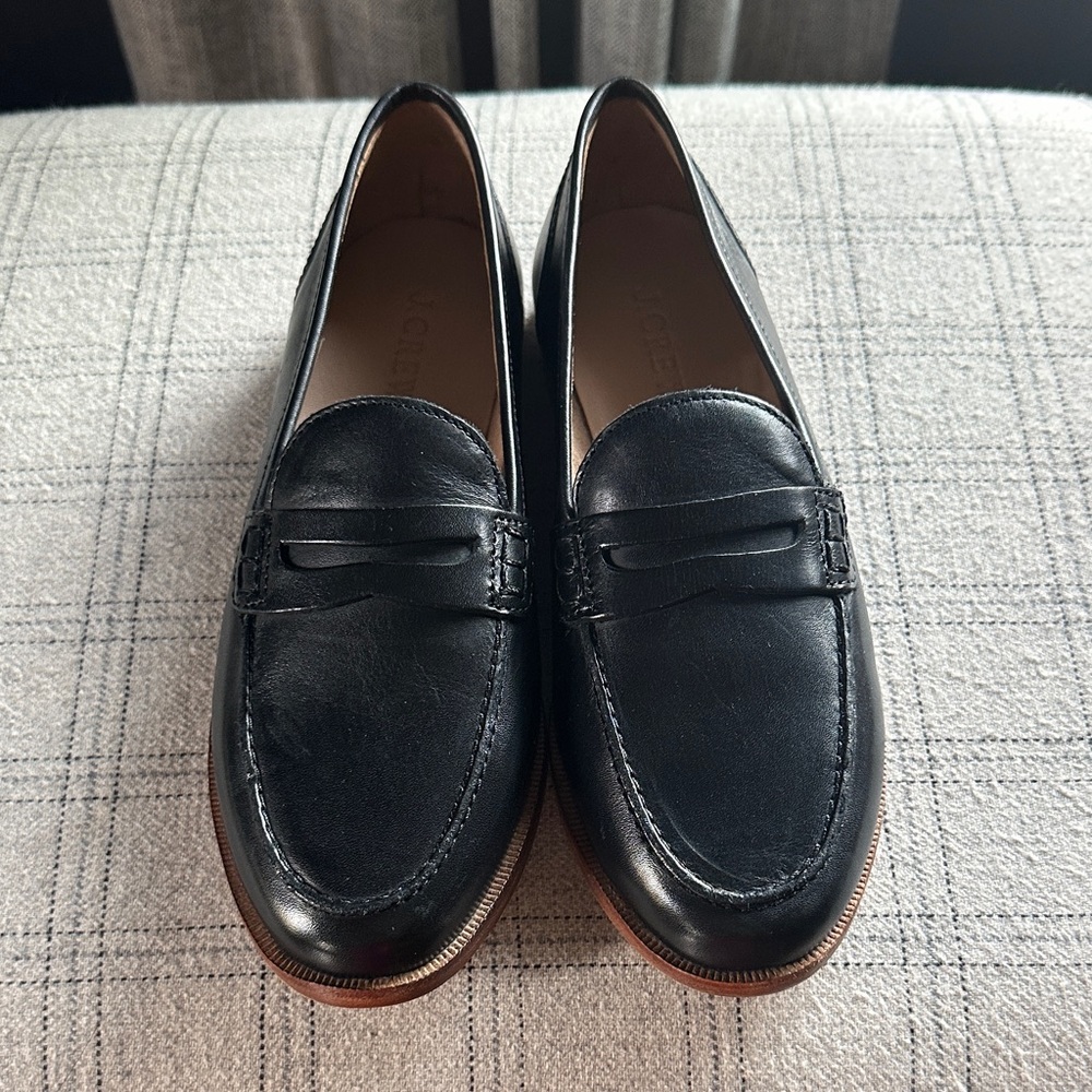 Jcrew Classic Black Leather Loafers